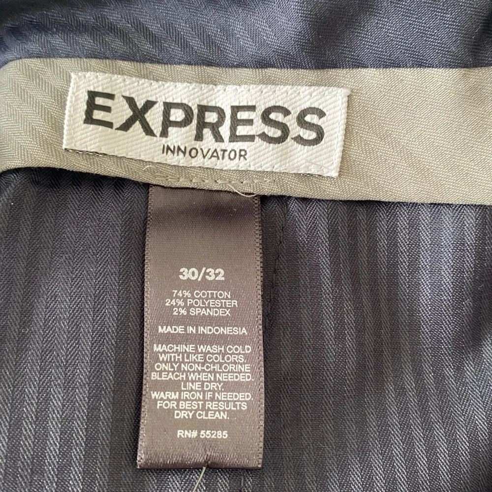 Express Blue Dress Pants Classic Straight-Leg - Picture 4 of 4
